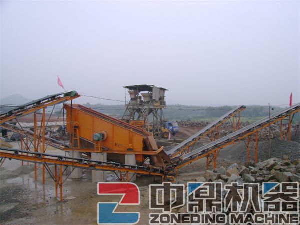 江西赣州河卵石制砂生产线现场(图1)